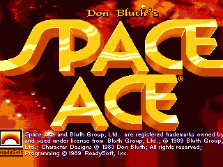 Space Ace title screen for Amiga